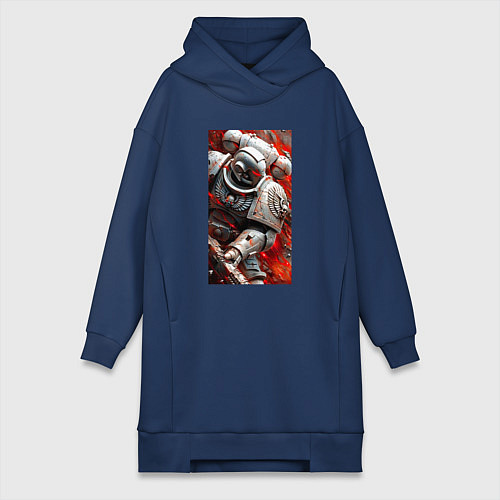 Женская толстовка-платье Космодесантник в белом костюме / Тёмно-синий – фото 1