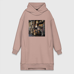 Женское худи-платье Гарри Поттер, цвет: пыльно-розовый