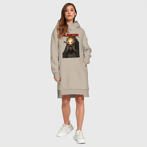 Женская толстовка-платье Predator scream / Миндальный – фото 4