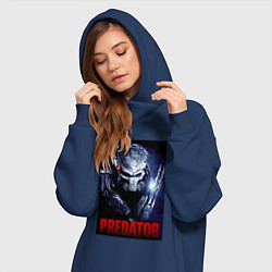 Женское худи-платье Predator in the helmet, цвет: тёмно-синий — фото 2