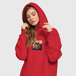 Женское худи-платье Сердитый Песик, цвет: красный — фото 2