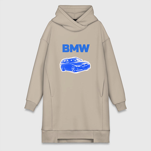 Женская толстовка-платье Blue bmw / Миндальный – фото 1