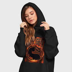 Женское худи-платье Mortal kombat trilogy, цвет: черный — фото 2