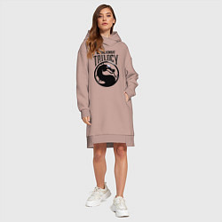 Женское худи-платье Mortal kombat trilogy, цвет: пыльно-розовый — фото 2