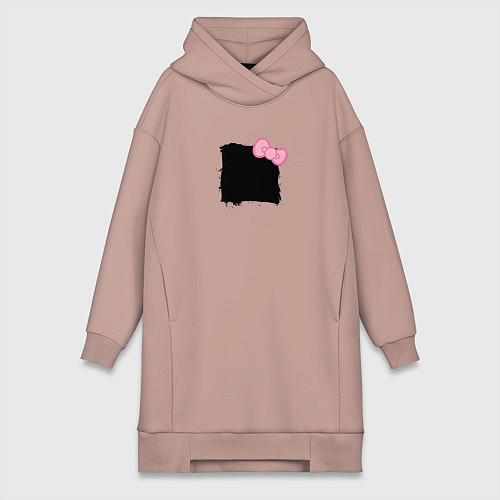 Женская толстовка-платье Минималистка женщина - черный квадрат для пары / Пыльно-розовый – фото 1