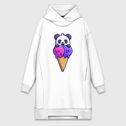 Женское худи-платье Panda ice cream, цвет: белый