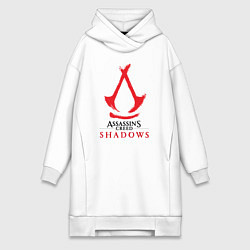 Женское худи-платье Assassins Creed Shadows - badge, цвет: белый