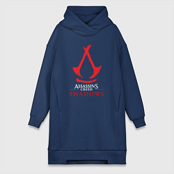 Женское худи-платье Assassins Creed Shadows - badge, цвет: тёмно-синий