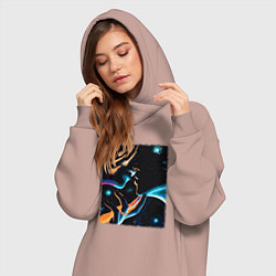 Женское худи-платье Ты моя вселенная, цвет: пыльно-розовый — фото 2