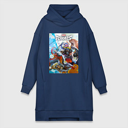Женское худи-платье Персонажи - Marvel rivals, цвет: тёмно-синий