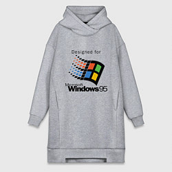 Женское худи-платье Предназначен для windows 95, цвет: меланж