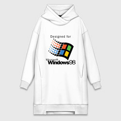 Женское худи-платье Предназначен для windows 98, цвет: белый