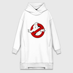 Женское худи-платье Ghostbusters - logo, цвет: белый