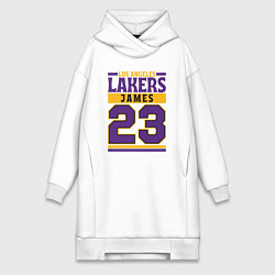 Женское худи-платье Lakers - James 23, цвет: белый