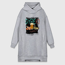 Женская толстовка-платье Дуреет с этой прикормки мем про пиво