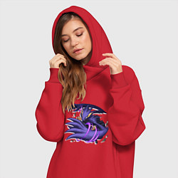 Женское худи-платье Моя геройская академия Фумикаге Токоями, цвет: красный — фото 2