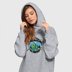 Женское худи-платье Space camp, цвет: меланж — фото 2