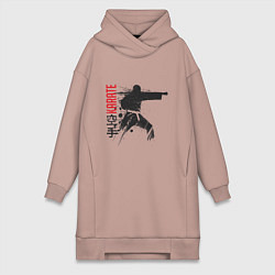 Женское худи-платье Каратист, цвет: пыльно-розовый