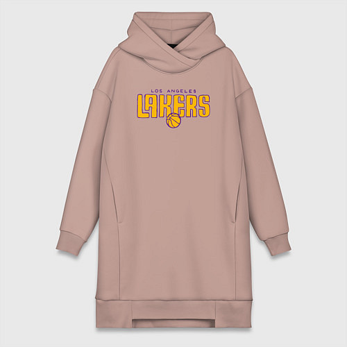Женская толстовка-платье Team Los Angeles Lakers / Пыльно-розовый – фото 1