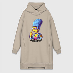 Женская толстовка-платье Marge Simpson - punks not dead motto