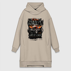 Женское худи-платье Квадроцикл кастом, цвет: миндальный