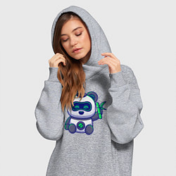 Женское худи-платье Панда робот, цвет: меланж — фото 2