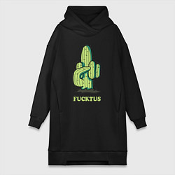 Женское худи-платье Cactus - fucktus, цвет: черный