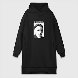 Женское худи-платье Михаил Булгаков портрет, цвет: черный