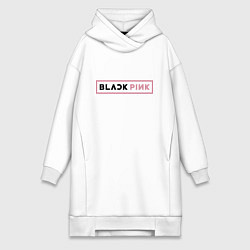 Женское худи-платье Blackpink - emblem of group of South Korea, цвет: белый