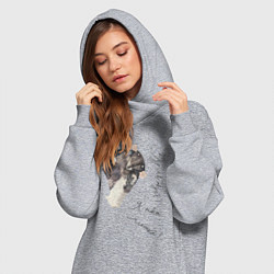 Женское худи-платье Я твоя мышка, цвет: меланж — фото 2