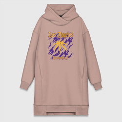 Женское худи-платье Basketball Lakers, цвет: пыльно-розовый