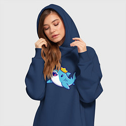 Женское худи-платье Королевская акула, цвет: тёмно-синий — фото 2
