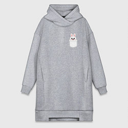 Женское худи-платье Leebit in pocket, цвет: меланж