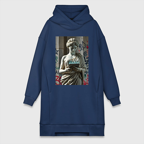 Женская толстовка-платье Стрит арт и античность / Тёмно-синий – фото 1