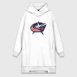 Женское худи-платье Columbus blue jackets - hockey team - emblem, цвет: белый