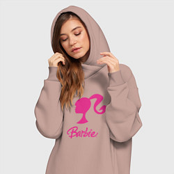 Женское худи-платье Барби кукла, цвет: пыльно-розовый — фото 2