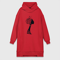 Женское худи-платье Black woman, цвет: красный