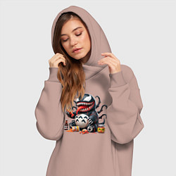 Женское худи-платье Вентоторо - коллаба, цвет: пыльно-розовый — фото 2