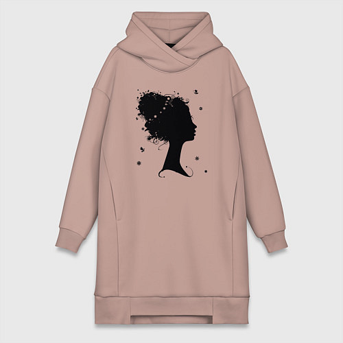 Женская толстовка-платье Flower girl / Пыльно-розовый – фото 1