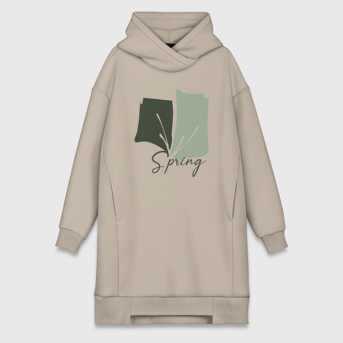 Женская толстовка-платье Spring / Миндальный – фото 1