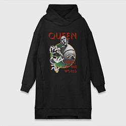 Женское худи-платье Queen News of the World, цвет: черный