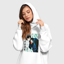 Женское худи-платье Мегуми фусигуро манга, цвет: белый — фото 2