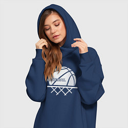 Женское худи-платье Basketball play, цвет: тёмно-синий — фото 2