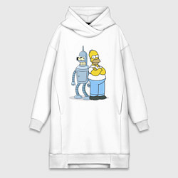 Женская толстовка-платье Гомер и Бендер