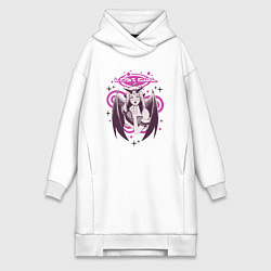Женское худи-платье Lost Girl,Y2K стиль, цвет: белый