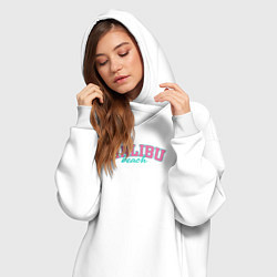 Женское худи-платье Malibu Beach text, цвет: белый — фото 2