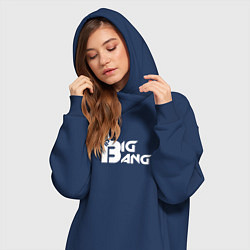 Женское худи-платье Big bang эмблема, цвет: тёмно-синий — фото 2
