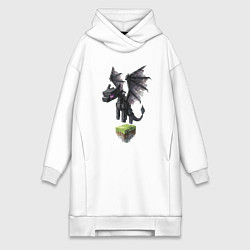 Женское худи-платье Ender Dragon, цвет: белый