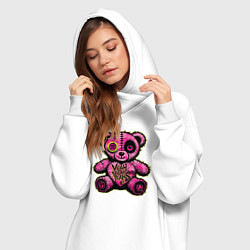 Женское худи-платье Pink bear, цвет: белый — фото 2