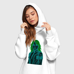 Женское худи-платье Билли Айлиш из неоновых линий, цвет: белый — фото 2